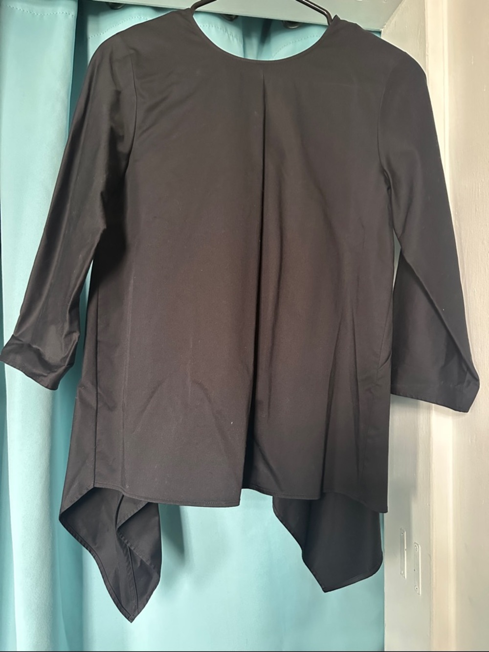 COS Black Draped Hem Top